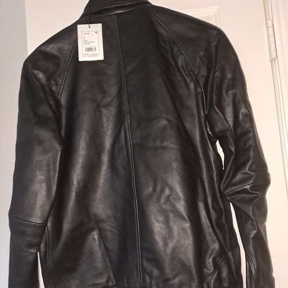 THEORY Landan Leather Jacket In Black Medium New - Picture 7 of 8